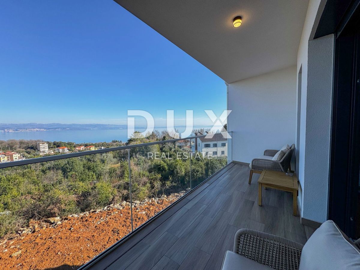 OPATIJA, IKA - ultimo appartamento in nuova costruzione 99m2 + terrazza sul tetto 66m2, vista mare panoramica