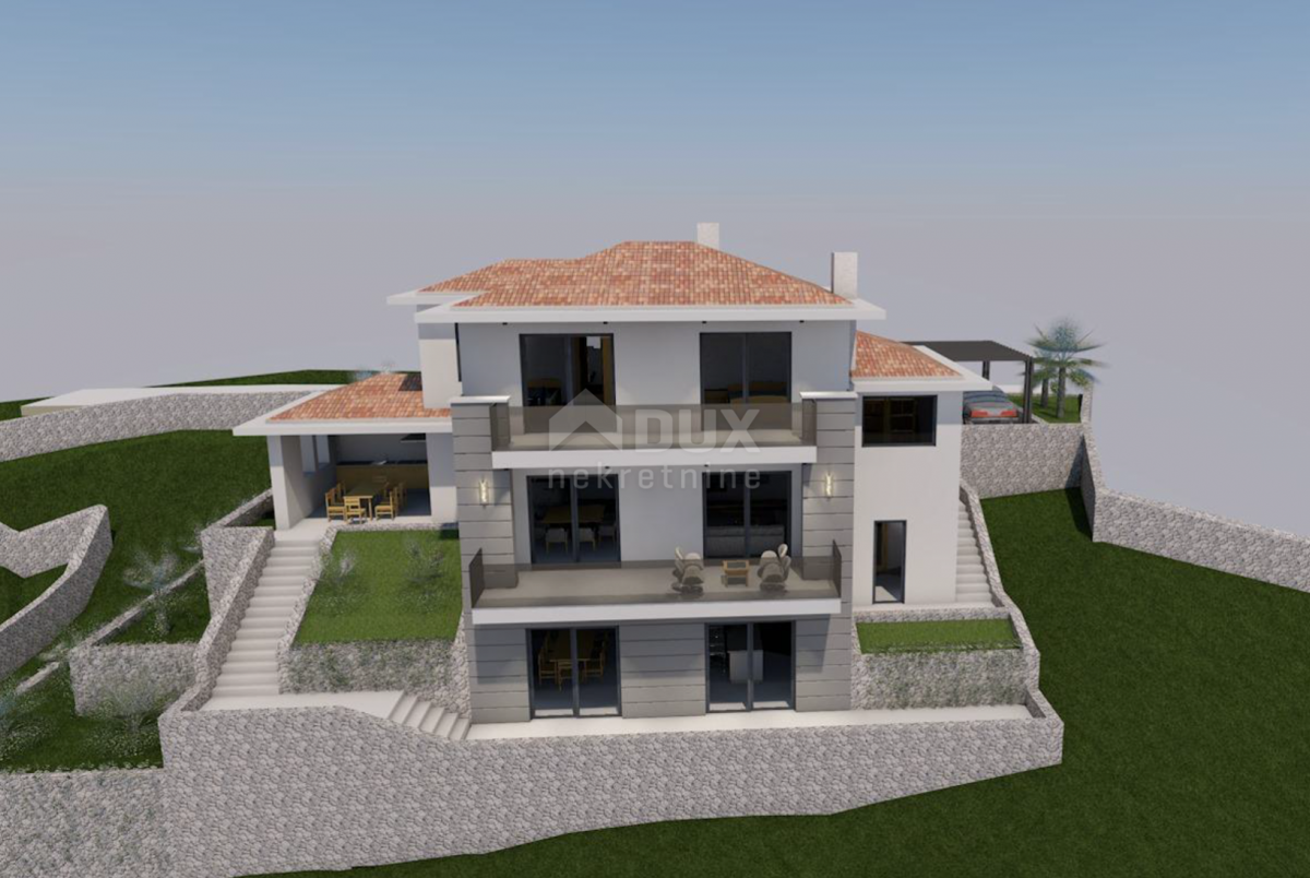 OPATIJA, IČIĆI, ANIČIĆI - terreno edificabile 1520m2 CON PERMESSO DI UBICAZIONE! con vista mare in costruzione-appartamenti - appartamenti / villetta bifamiliare / casa in affitto - vacanze con piscina