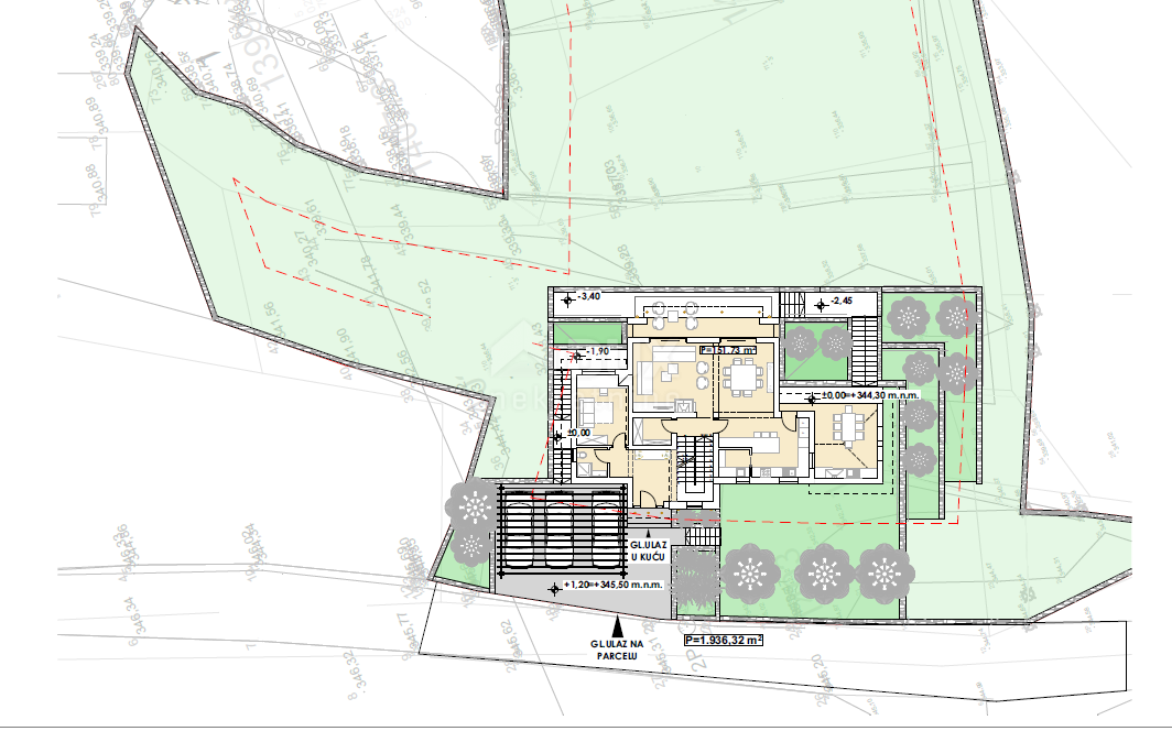 OPATIJA, IČIĆI, ANIČIĆI - terreno edificabile 1520m2 CON PERMESSO DI UBICAZIONE! con vista mare in costruzione-appartamenti - appartamenti / villetta bifamiliare / casa in affitto - vacanze con piscina