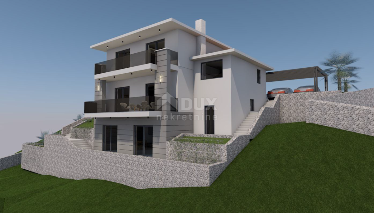 OPATIJA, IČIĆI, ANIČIĆI - terreno edificabile 1520m2 CON PERMESSO DI UBICAZIONE! con vista mare in costruzione-appartamenti - appartamenti / villetta bifamiliare / casa in affitto - vacanze con piscina