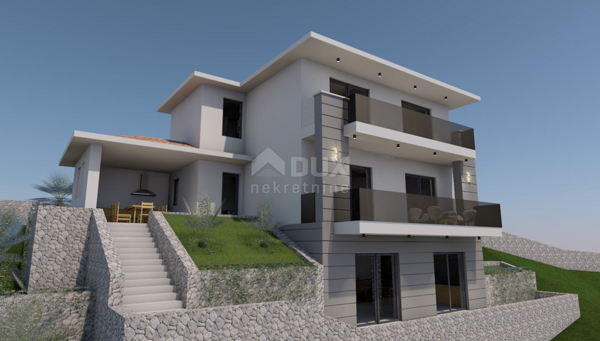 OPATIJA, IČIĆI, ANIČIĆI - terreno edificabile 1520m2 CON PERMESSO DI UBICAZIONE! con vista mare in costruzione-appartamenti - appartamenti / villetta bifamiliare / casa in affitto - vacanze con piscina