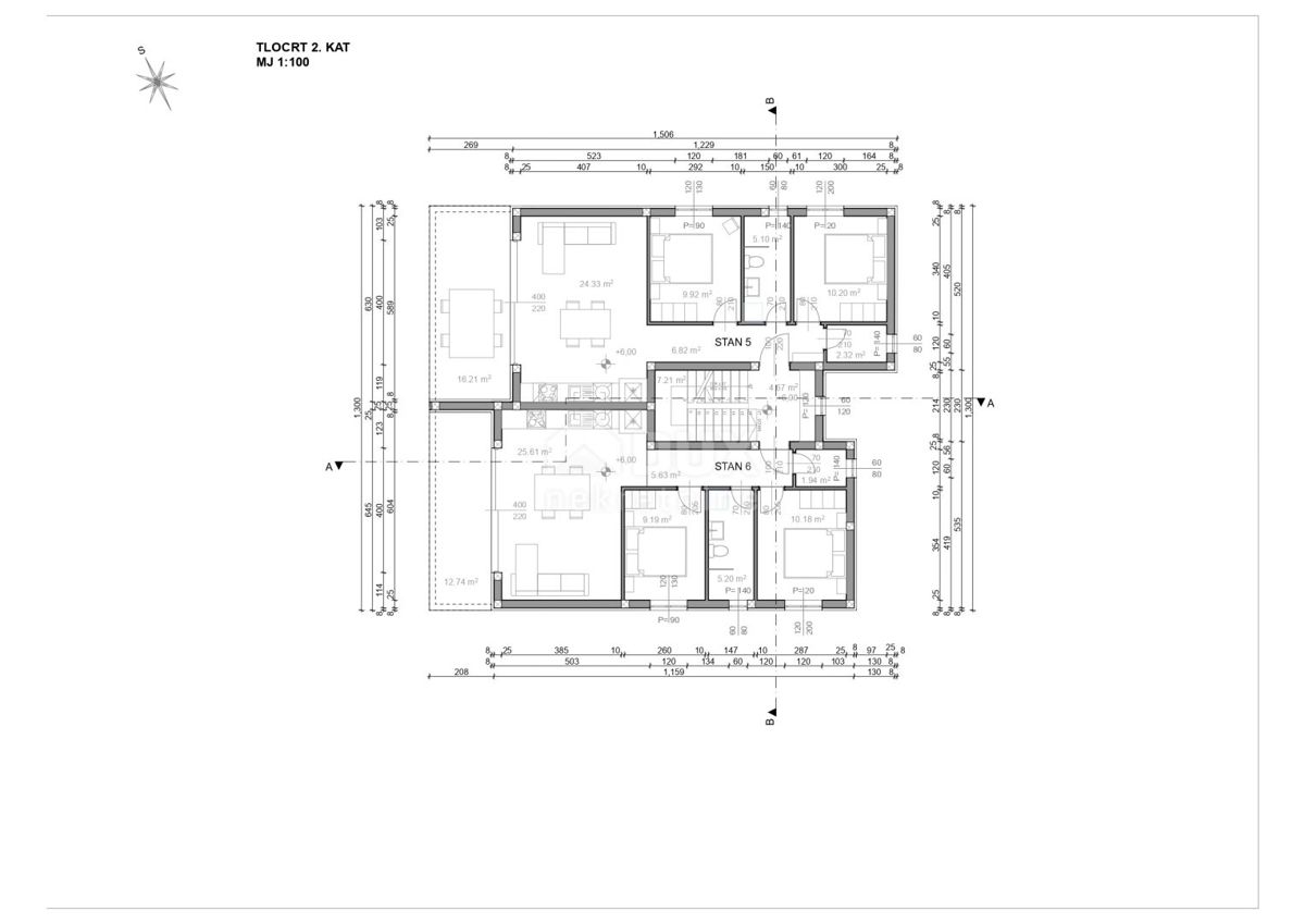 L'ISOLA DI PAG, POVLJANA, appartamento con 2 camere da letto in uno splendido edificio nuovo