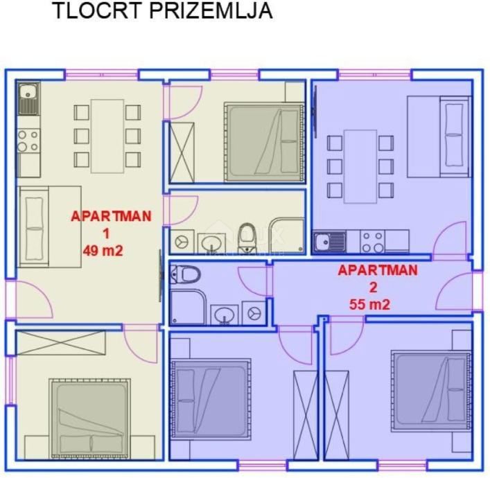PAG, CITTÀ DI PAG - Casa con 4 appartamenti e ampio giardino 