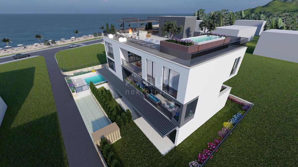 ZADAR, SUKOŠAN - Lussuoso attico in costruzione, 1a fila al mare B201