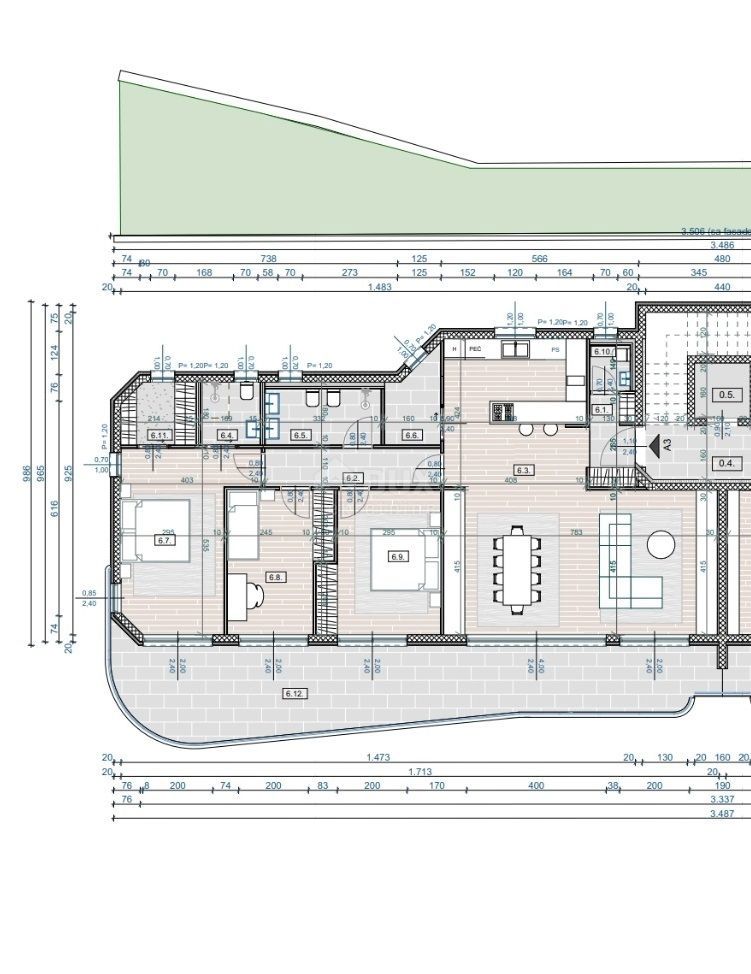 OPATIJA, CENTRO - Appartamento al 1° piano 157m2 con vista panoramica sul mare A3