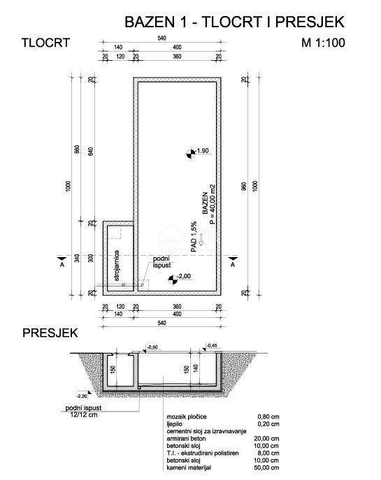 ISOLA DI KRK, BRZAC - Casa bifamiliare dal design moderno con piscina 40m2