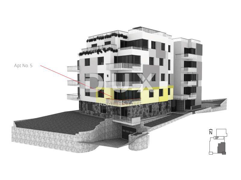 OPATIJA, CENTRO - appartamento in una nuova costruzione con terrazza e garage, a 200 metri dal mare, microlocalizzazione nel centro di Opatija