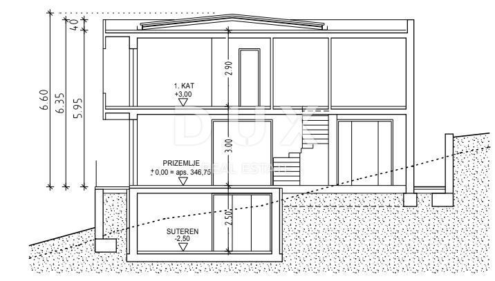 OPATIJA, BREGI - terreno edificabile con vista mare e PERMESSO DI COSTRUZIONE per una villa urbana con piscina!!! OPPORTUNITÀ!