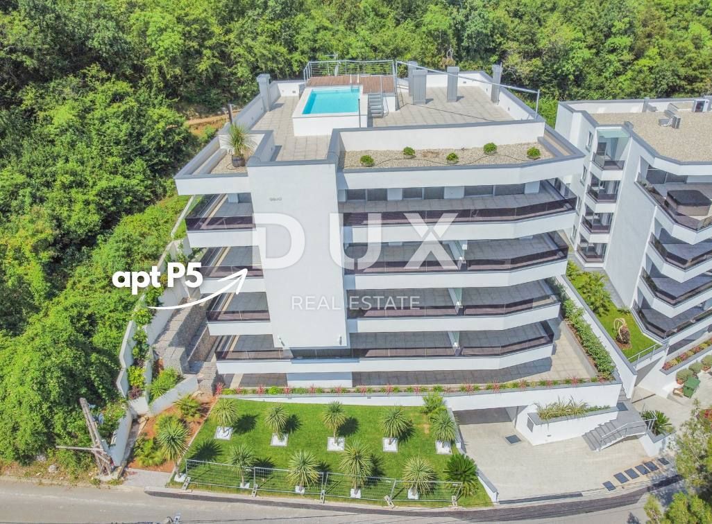 OPATIJA, CENTRO - OCCASIONE - appartamento esclusivo in un nuovo edificio con vista mare, piscina in comune, garage