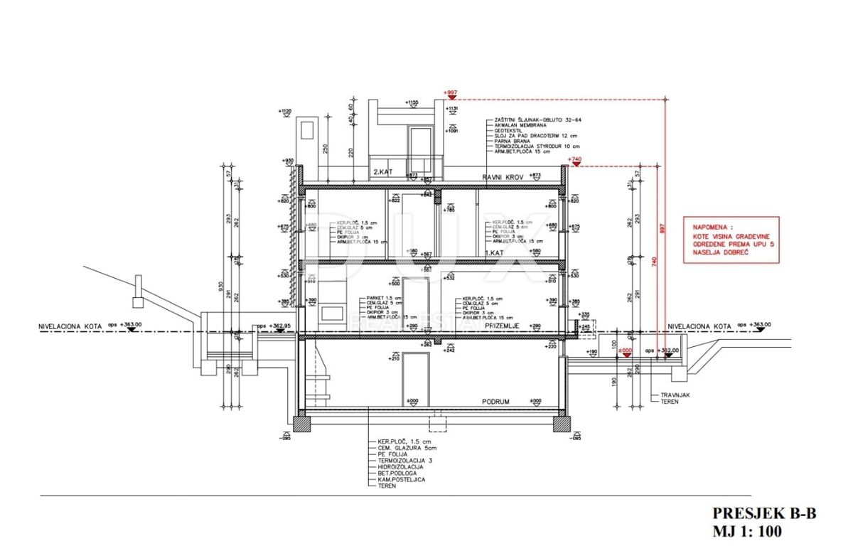 OPATIJA, LOVRAN, DOBREĆ - casa alta non finita 400 m2 con vista panoramica sul mare