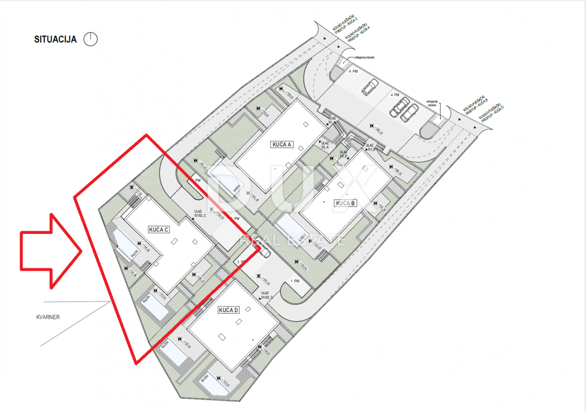 RIJEKA, KOSTRENA - esclusivo appartamento duplex 147m2 nuova costruzione con splendida vista mare e piscina + giardino 151,75m2 - S1-C