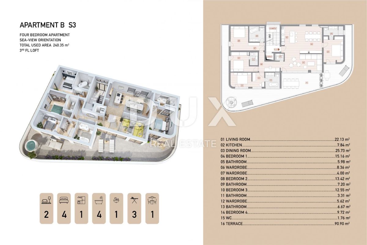 ABBAZIA, CENTRO - Nuova costruzione di design superiore con vista mare!