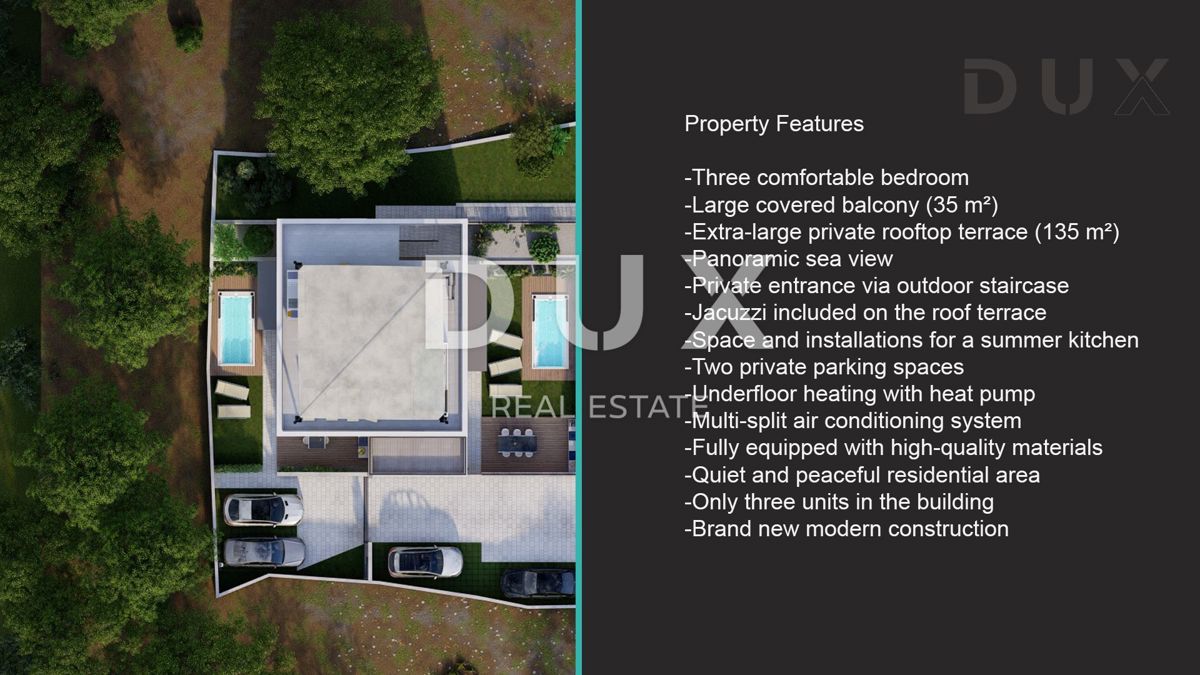OPATIJA, IKA - Attico con vista panoramica e lussuosa terrazza sul tetto 
