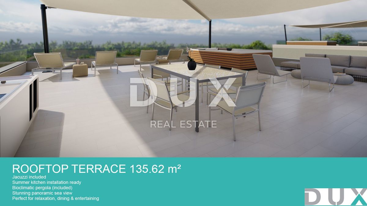 OPATIJA, IKA - Attico con vista panoramica e lussuosa terrazza sul tetto 