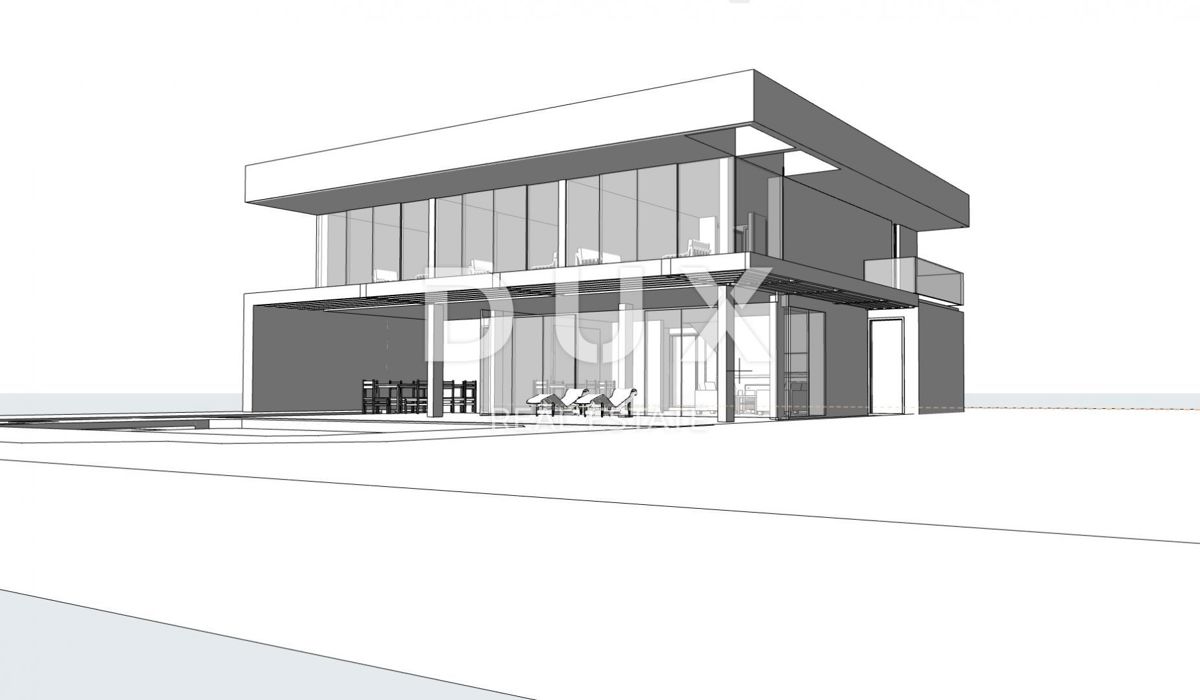ISTRIA, SKITAČA - Terreno edificabile unico con permesso di costruzione per due ville moderne 