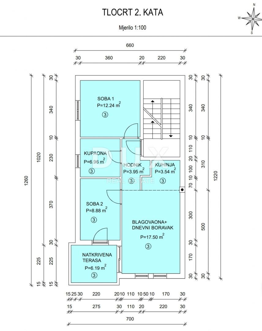 MATULJI, JUŠIĆI, JURDANI - appartamento 2° piano, 64,19m2 in un nuovo edificio DB+2S con giardino