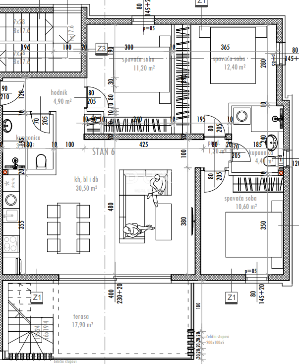 ZADAR, SUKOŠAN - Attico di prima classe! Riscaldamento a pavimento, piscina riscaldata, 120 metri dal mare, terrazza sul tetto...! S6