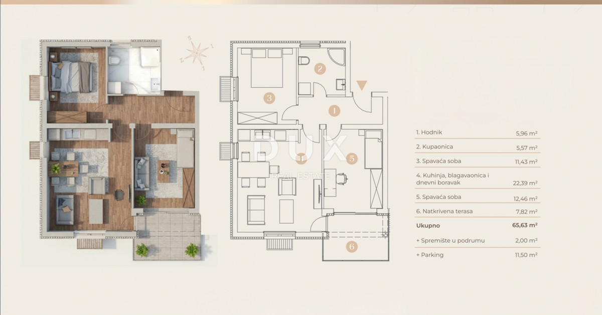 VIŠKOVO, SARŠONI - OCCASIONE 2BR+LR in un nuovo edificio in una posizione ideale