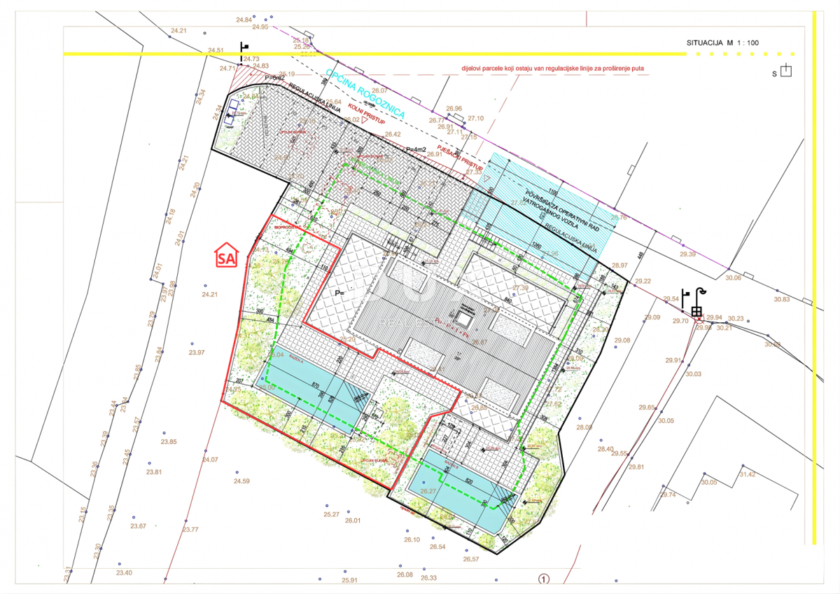 ROGOZNICA, STIVAŠNICA – Appartamento al piano terra con piscina e vista mare