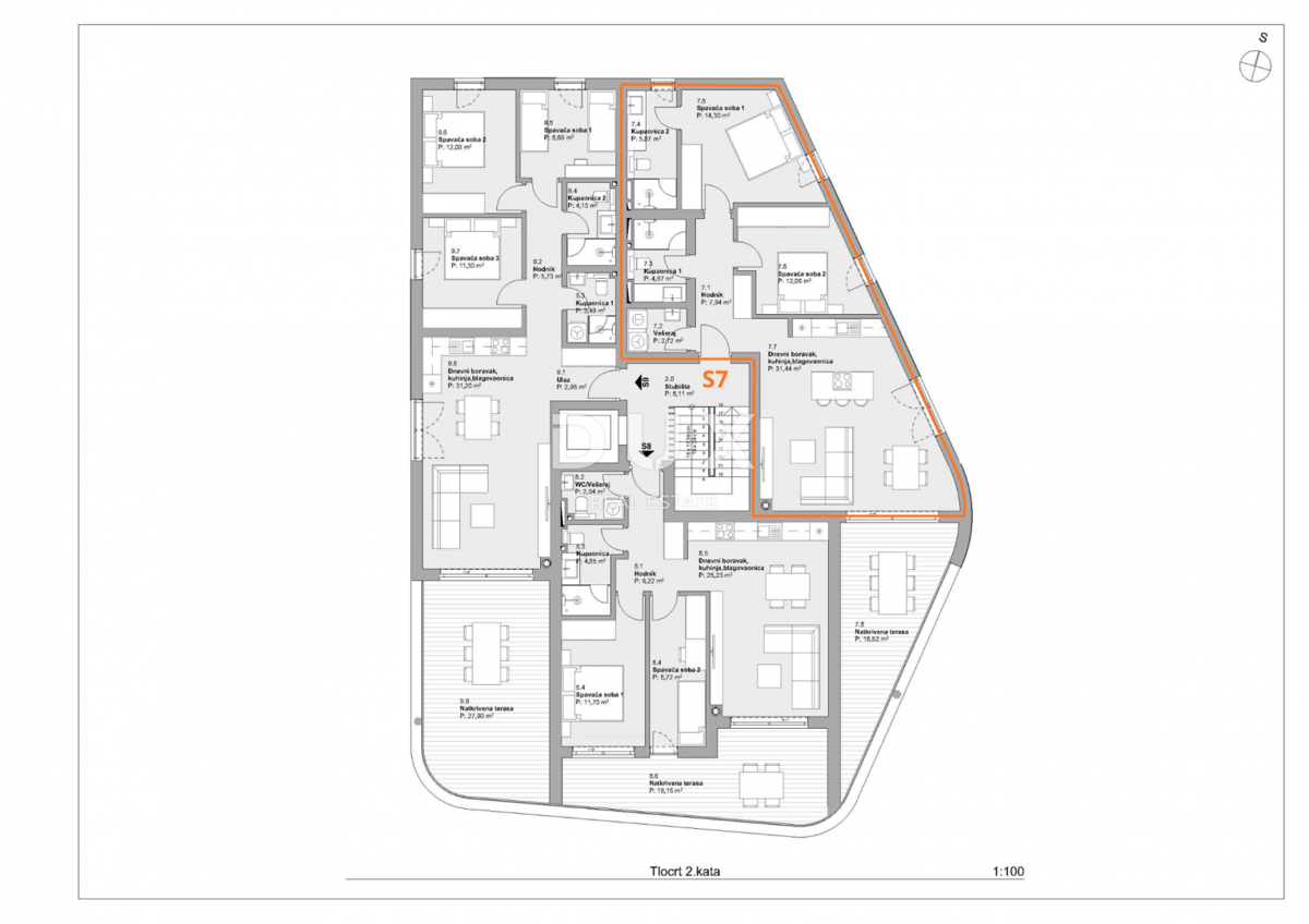 SEBENICO, VODICE – Attico, ascensore, vista mare, a 100 metri dalla spiaggia