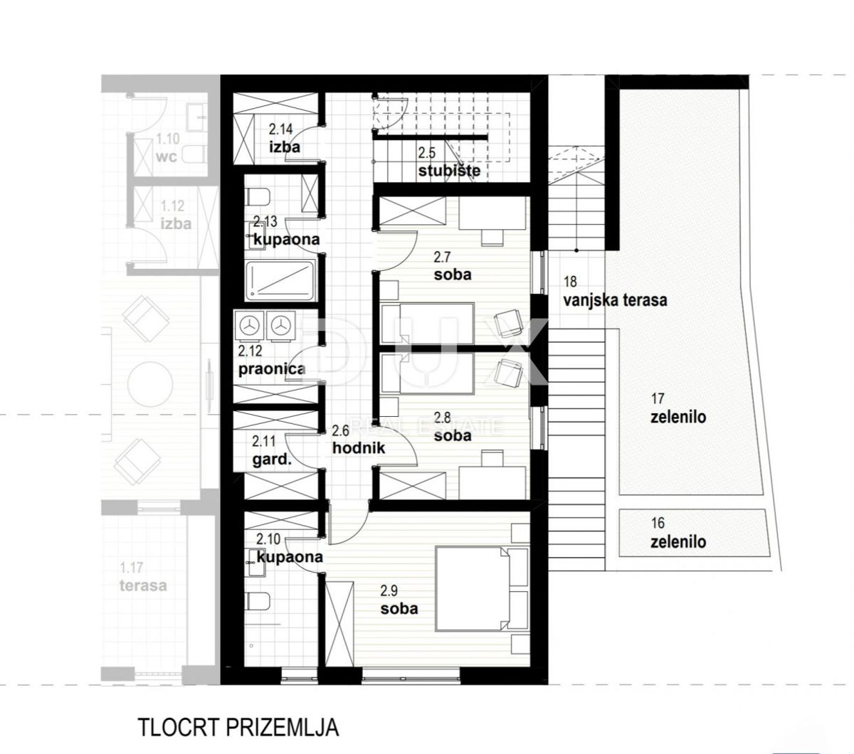 RIJEKA, KOSTRENA - esclusivo appartamento duplex 164,90 m2 nuova costruzione con splendida vista mare e piscina + giardino 182,60 m2 - S2-D