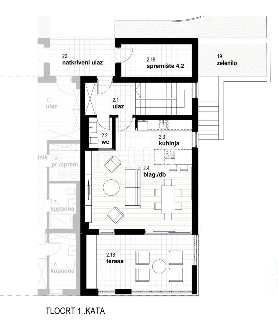 RIJEKA, KOSTRENA - esclusivo appartamento duplex 164,90 m2 nuova costruzione con splendida vista mare e piscina + giardino 182,60 m2 - S2-D