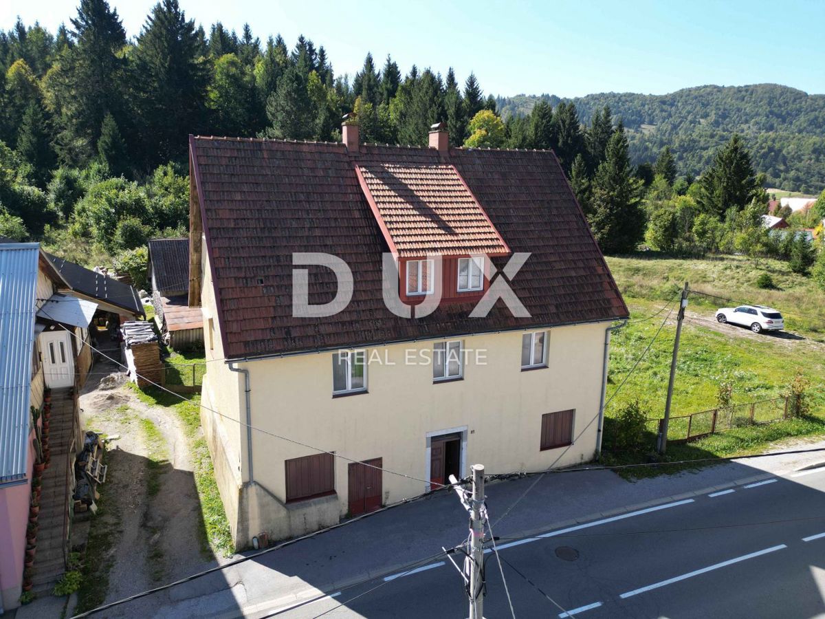 GORSKI KOTAR, SUNGER - terreno 9000m2 + vecchia casa + 2 annessi CON PERMESSO DI COSTRUZIONE!!