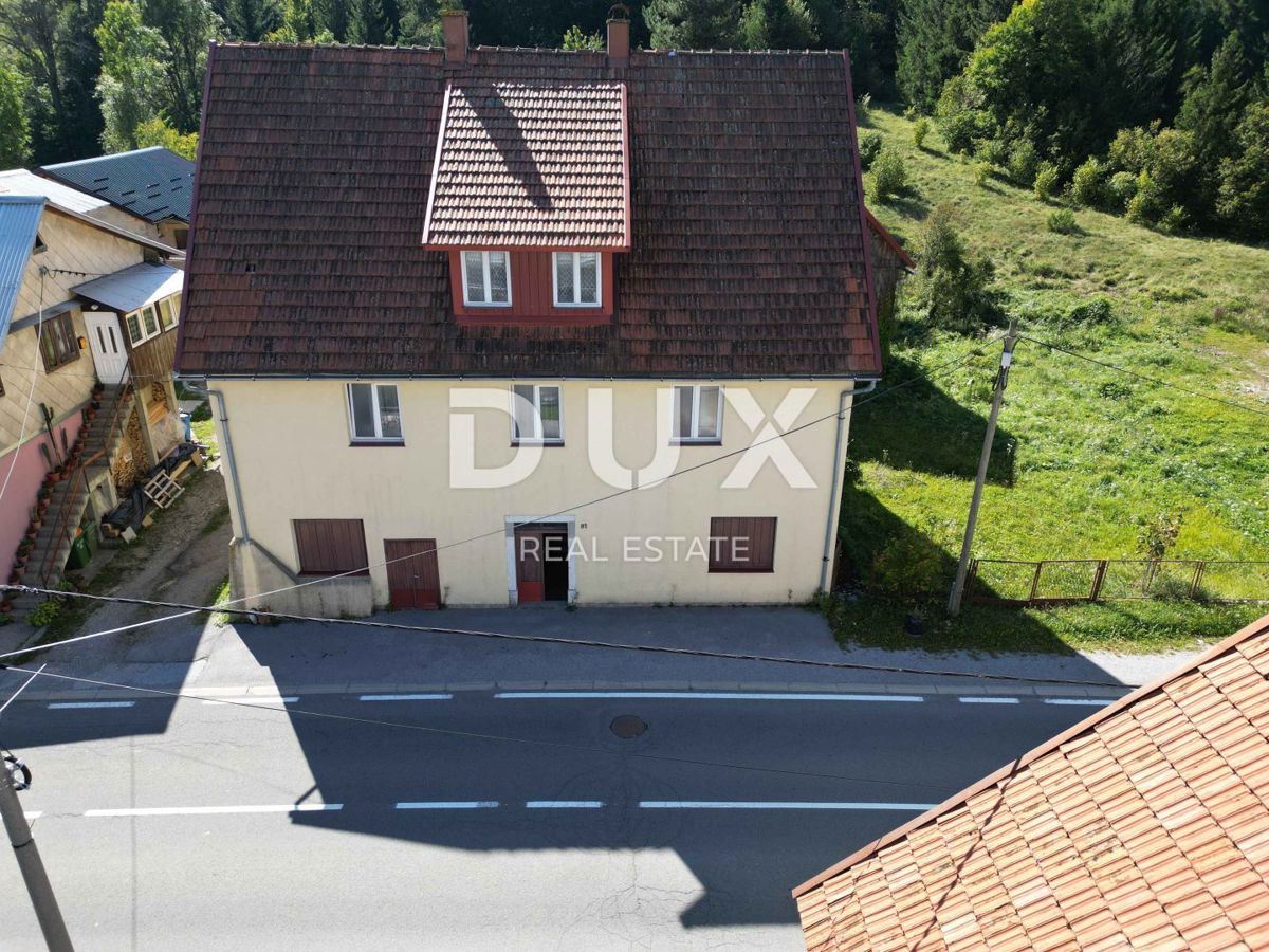 GORSKI KOTAR, SUNGER - terreno 9000m2 + vecchia casa + 2 annessi CON PERMESSO DI COSTRUZIONE!!