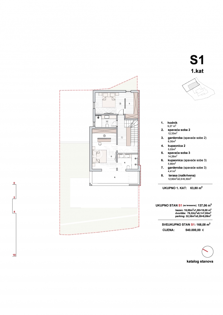 ŠIBENIK, VODICE - Triplex di lusso con piscina e vista mare