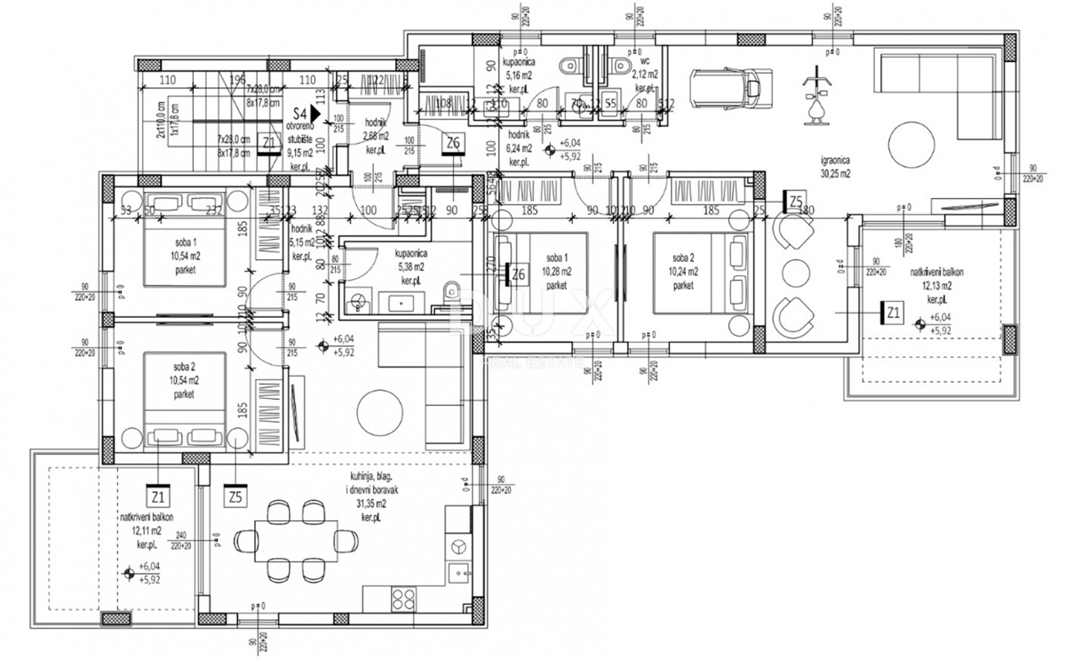 ZADAR, PETRČANE - Attico 2a fila al mare! Punta Skala! S4