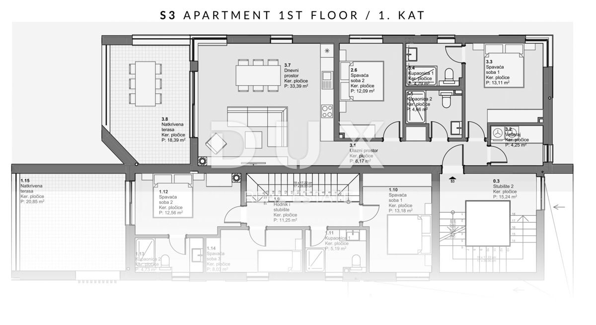 ŠIBENIK, VODICE - Appartamento al primo piano con vista mare e terrazza per momenti indimenticabili.