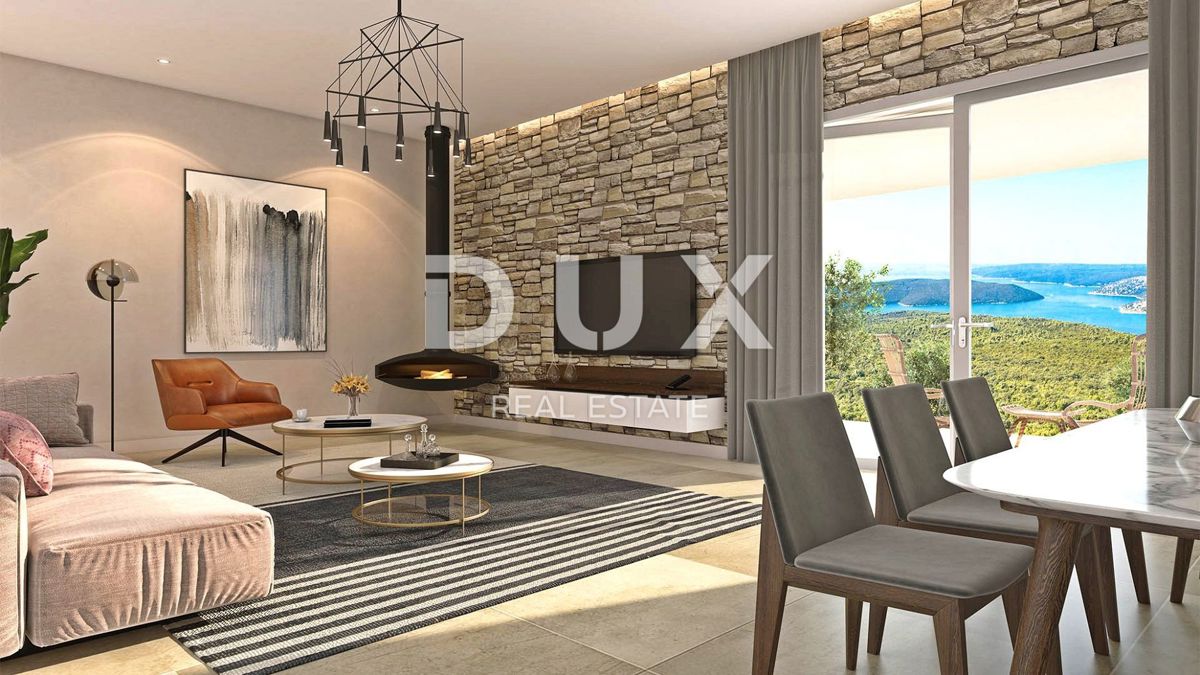 ISTRIA, RABAC - Terreno con permesso di costruzione e vista mare