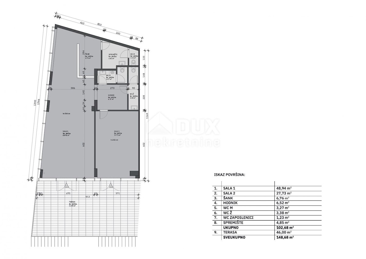 Locale commerciale Centar, Rijeka, 1m2