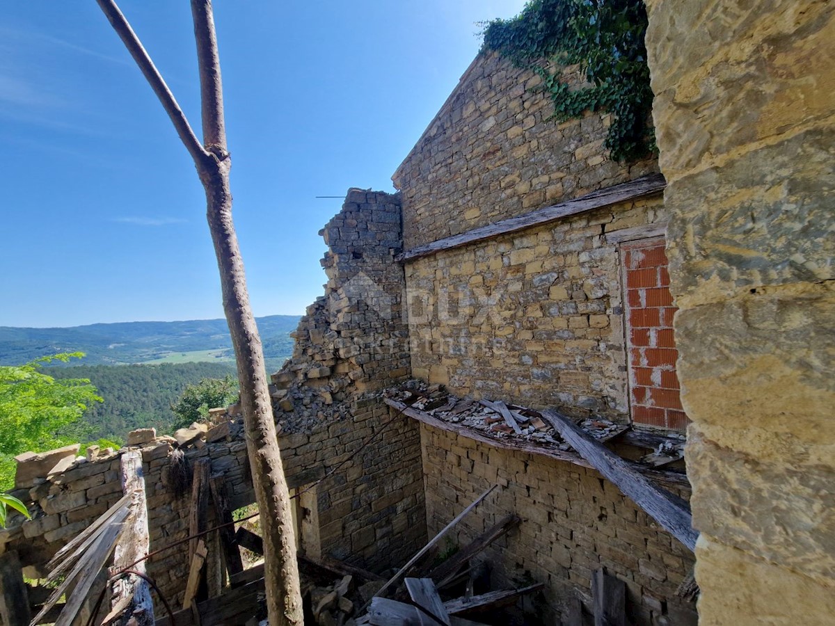 ISTRIA, OPRTALJ - Antica casa in pietra con vista panoramica sul verde