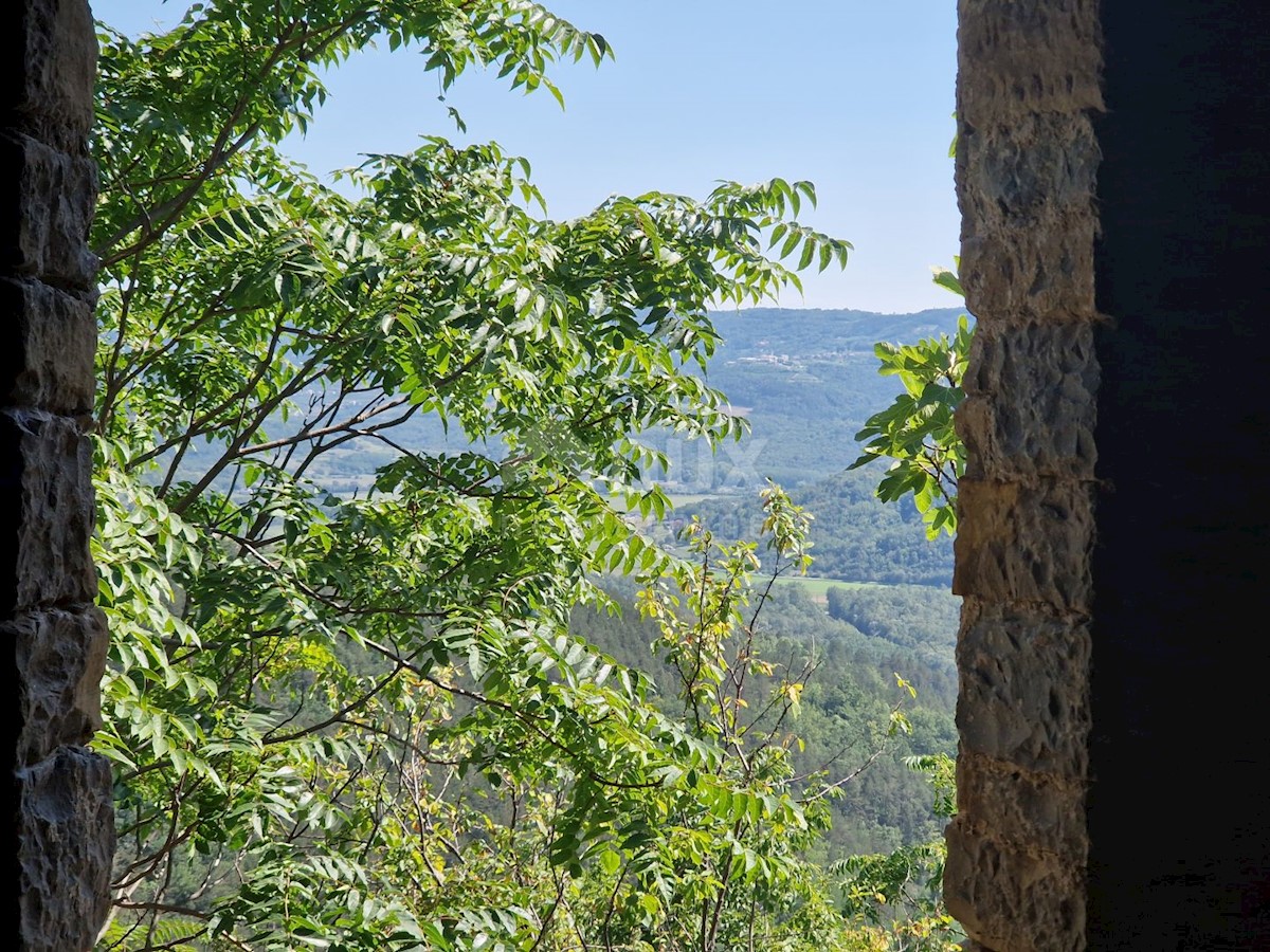ISTRIA, OPRTALJ - Antica casa in pietra con vista panoramica sul verde