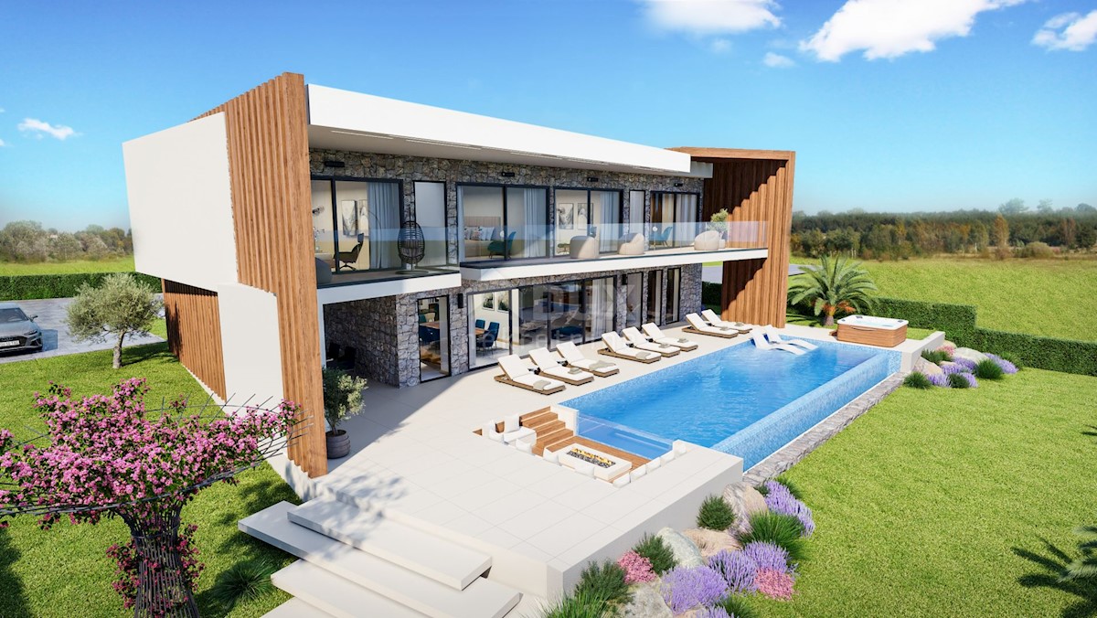ISTRIA, KAŠTELIR Villa di prima classe in costruzione con vista sul mare!