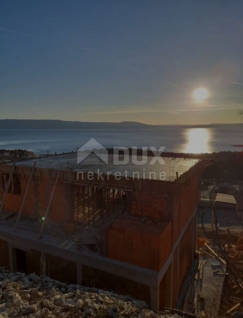 NOVI VINODOLSKI, KLENOVICA - Villa in costruzione, piscina, vista mare