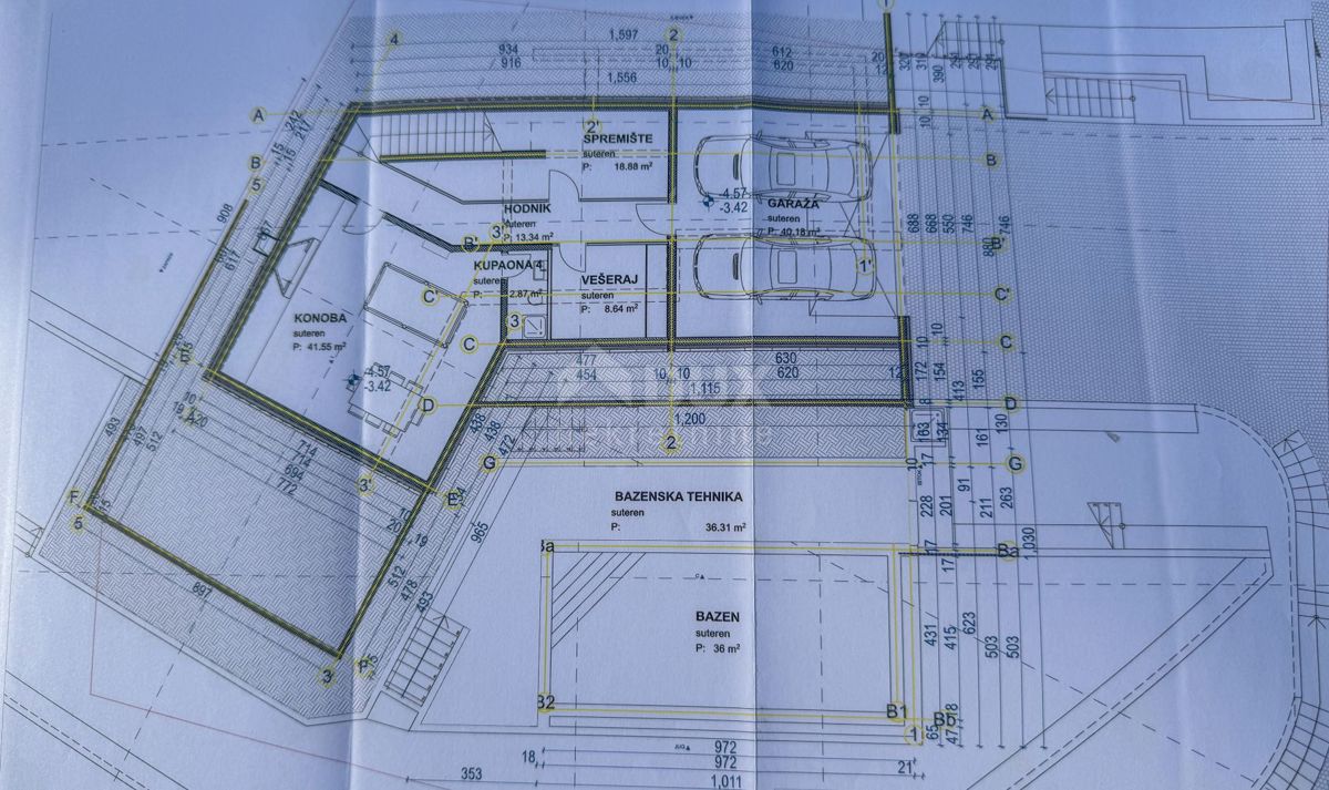 OPATIJA, POLJANE - terreno 4400m2 con permesso di costruzione per villa con piscina e vista mare