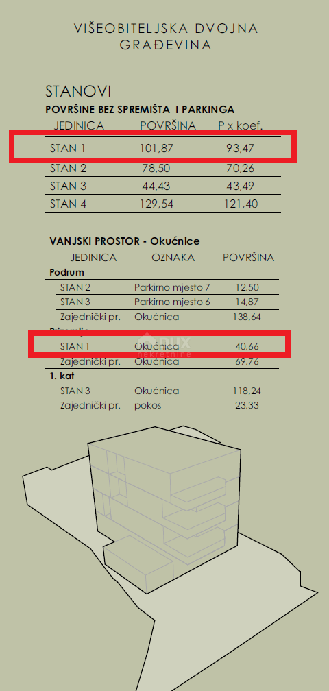 COSTABELLA, BIVIO, KANTRIDA - esclusivo appartamento 101,87 mq piano terra, 100m dal mare, bella vista + giardino 40 mq - APPARTAMENTO 1