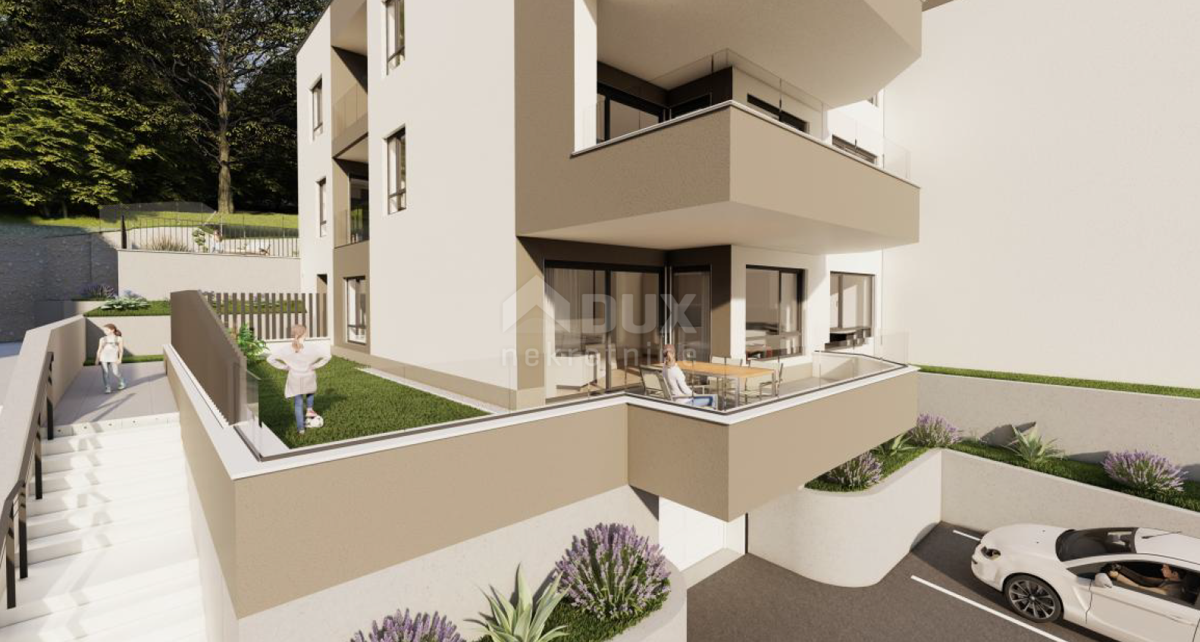 COSTABELLA, BIVIO, KANTRIDA - esclusivo appartamento 101,87 mq piano terra, 100m dal mare, bella vista + giardino 40 mq - APPARTAMENTO 1