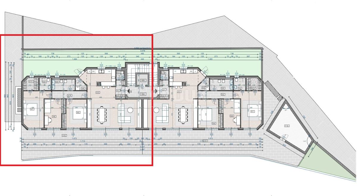 OPATIJA, CENTRO - appartamento al piano rialzato 185m2 con vista panoramica sul mare S1