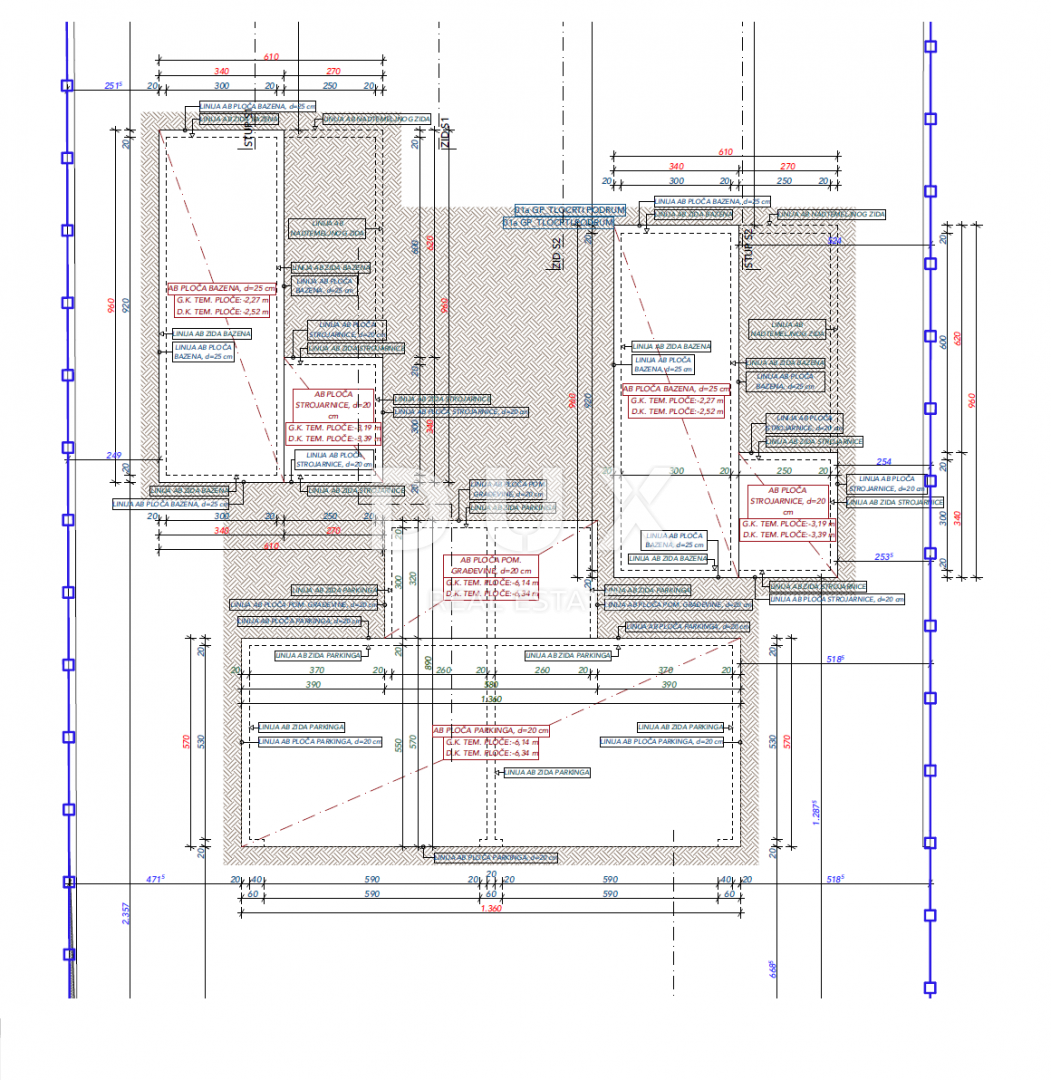 KOSTRENA - villa bifamiliare 2A FILA AL MARE!!! 492m2 con piscina e vista mare + giardino paesaggistico di 500m2