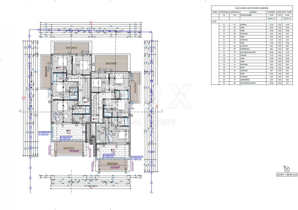 KOSTRENA - villa bifamiliare 2A FILA AL MARE!!! 492m2 con piscina e vista mare + giardino paesaggistico di 500m2