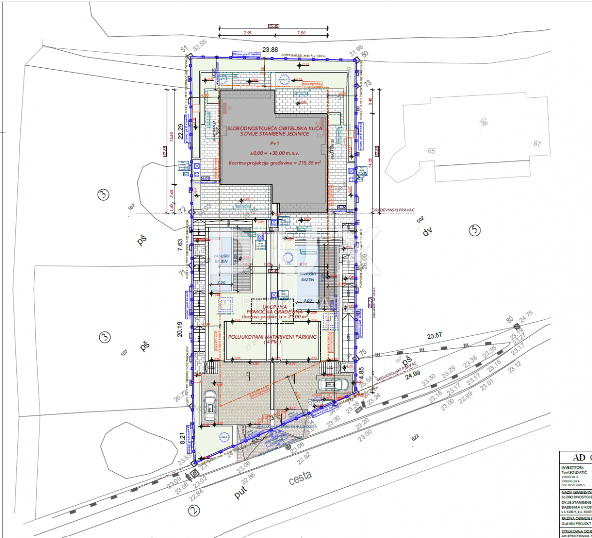 KOSTRENA - villa bifamiliare 2A FILA AL MARE!!! 492m2 con piscina e vista mare + giardino paesaggistico di 500m2