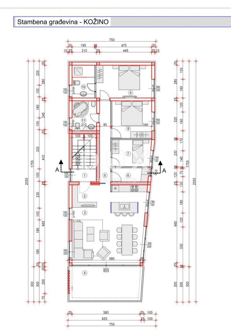 ZADAR, KOŽINO - Appartamento con giardino in una nuova costruzione, 2a fila dal mare