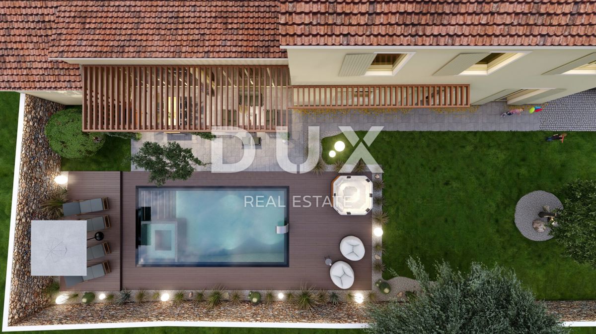 ISTRIA, BUIE - moderna casa in pietra con ampio giardino, piscina, orto, immersa nel verde