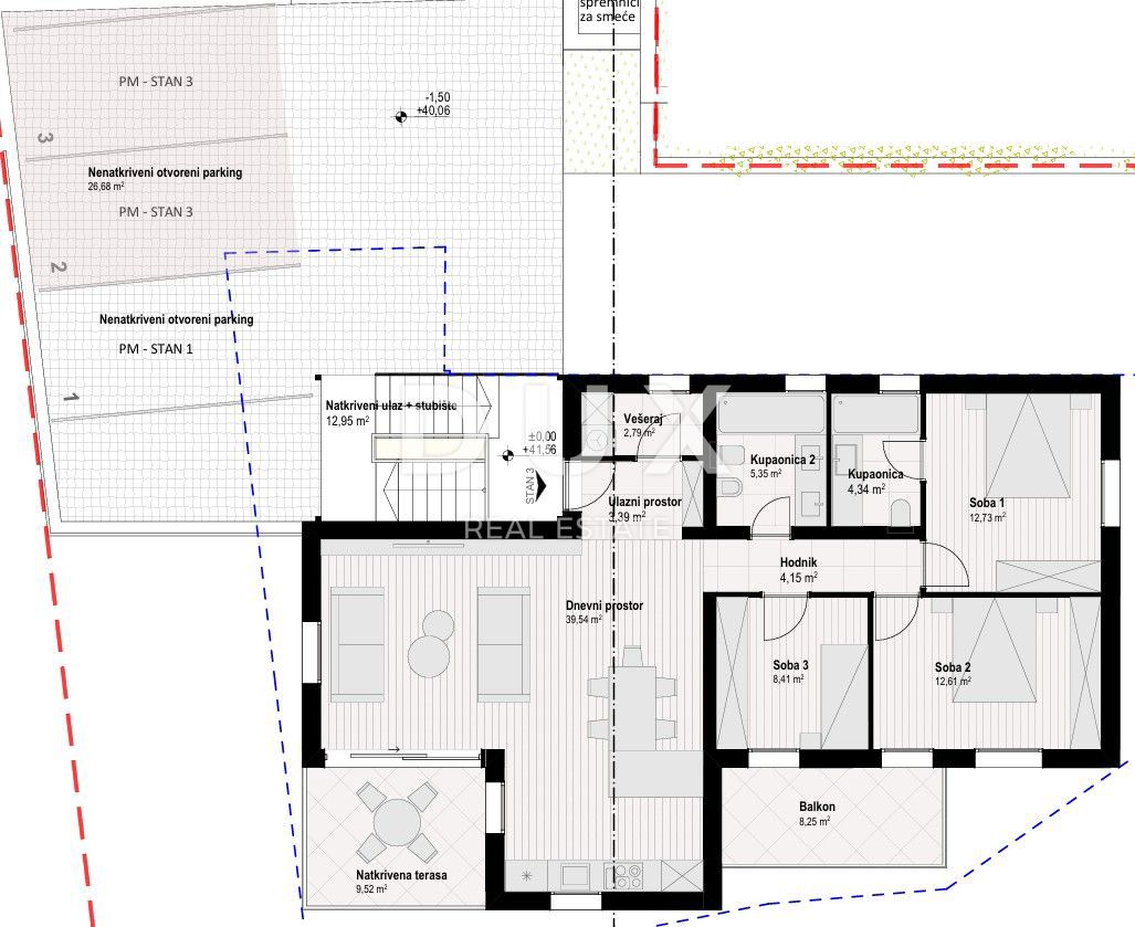 ISOLA DI CHERSO, CHERSO - Moderno appartamento con 3 camere da letto + soggiorno ai margini della cintura verde, NUOVA COSTRUZIONE!