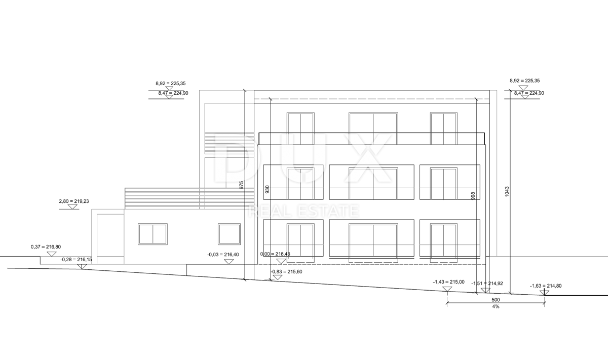 SRDOČI, ZAMET GORNJI, MARINIĆI - attico 83m2, soggiorno + 3 camere da letto con vista mare + terrazza coperta 30m2