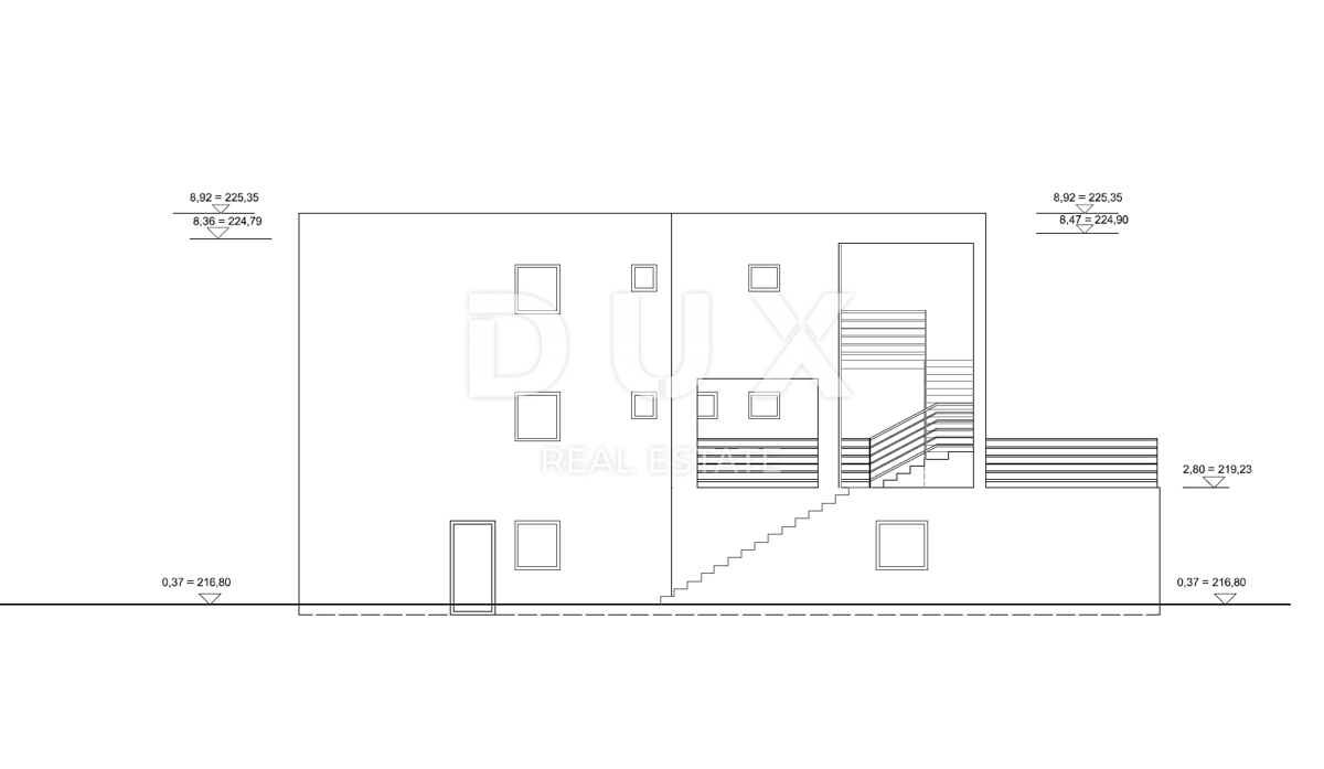 SRDOČI, ZAMET GORNJI, MARINIĆI - attico 83m2, soggiorno + 3 camere da letto con vista mare + terrazza coperta 30m2