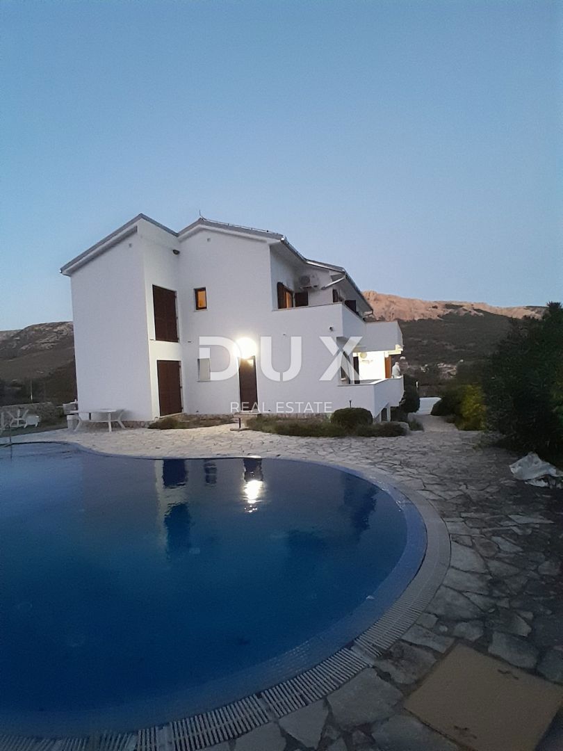 ISOLA DI KRK, BAŠKA - Appartamento 3 camere da letto + soggiorno con terrazza, 1° piano, vista mare, piscina, parcheggio